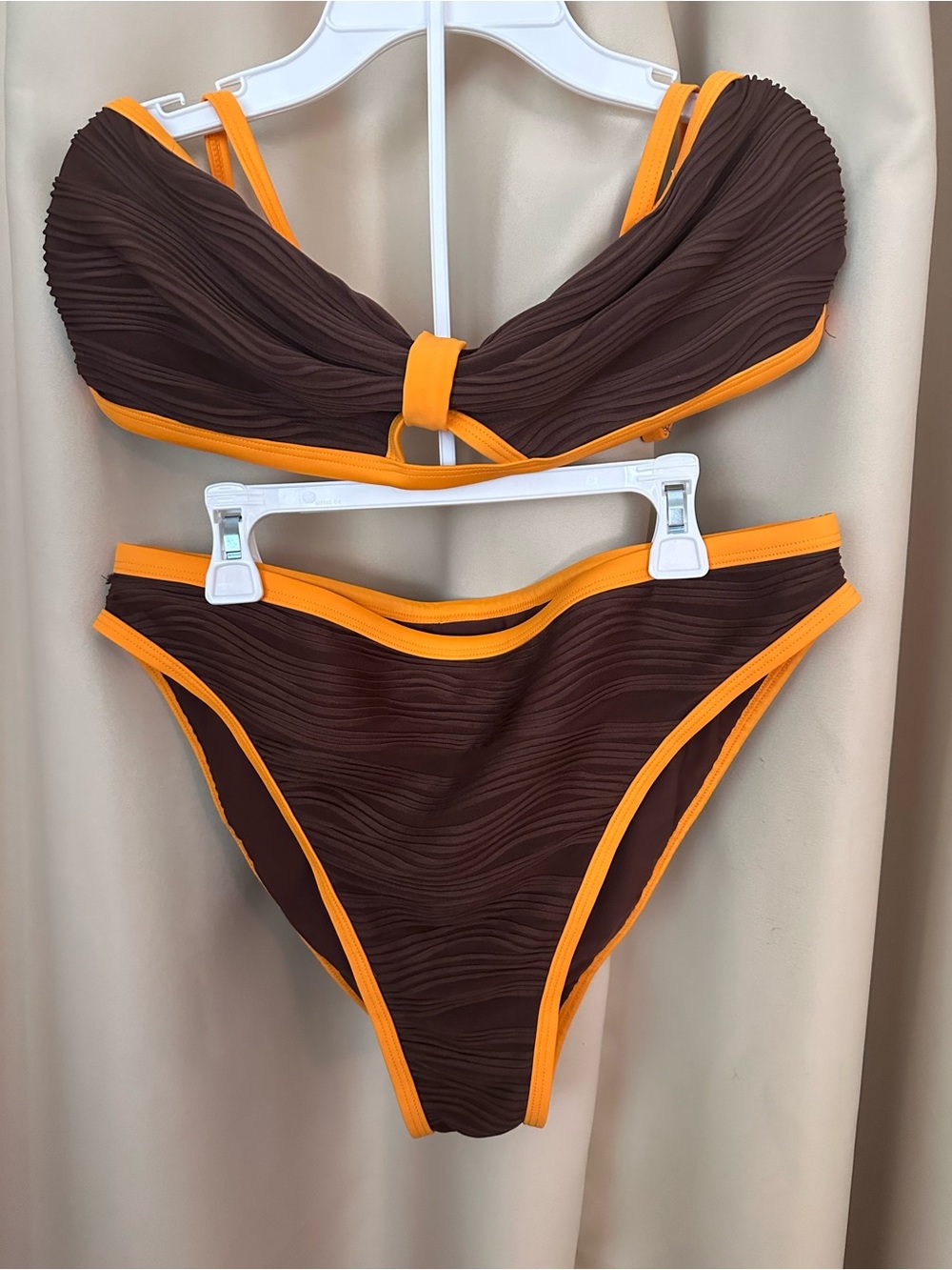 Women’s Two-Piece Brown & Orange Bikini